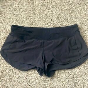 Black lululemon running shorts
